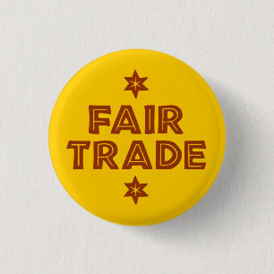 Knapp med slogan FAIR TRADE