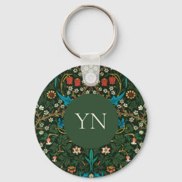 KNAPP-NYCKELRING: WILLIAM MORRIS : TULIPS NYCKELRING