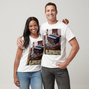 Knapp på stolens spets med flödat säte t shirt