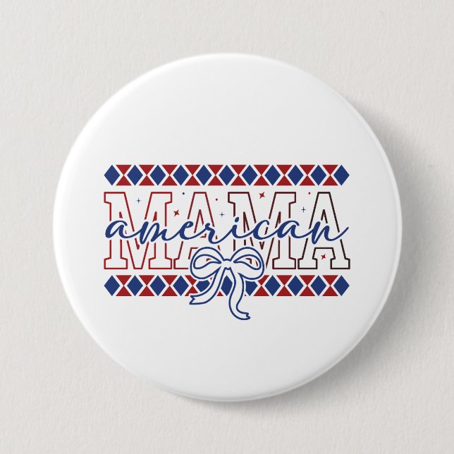 Knapp-Patriotisk Mamma Pin Knapp (Framsida)