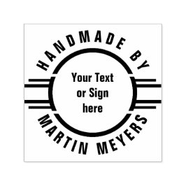 Knapp Rand + text, Logotyp eller tecken Självfärgande Stämpel