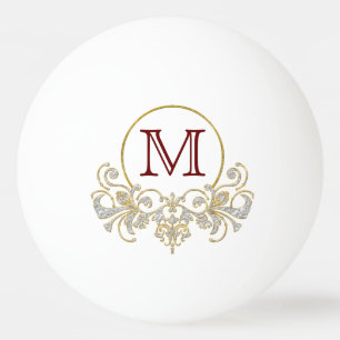 Knapp RETRO ORNAMENT + ditt monogram Pingisboll