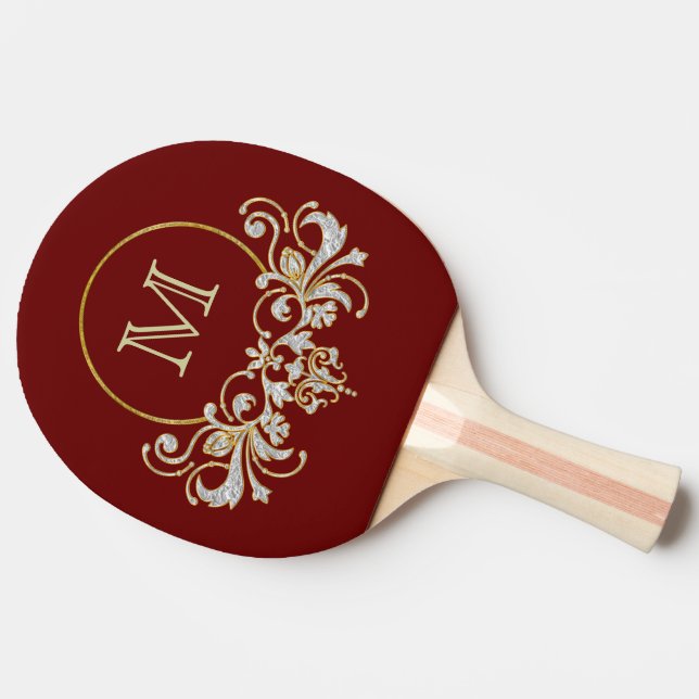 Knapp RETRO ORNAMENT + ditt monogram Pingisracket (Baksidan )