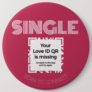Knapp - "SINGLE" - RED - QR - GLAM-samling