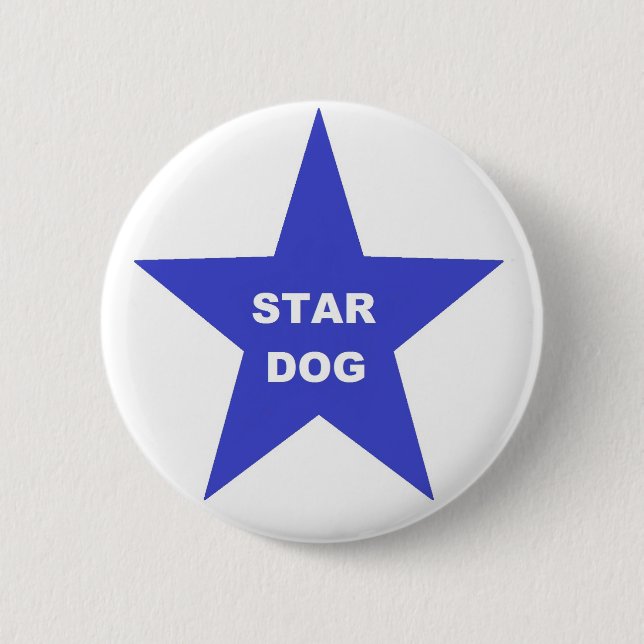 Knapp Stjärna Hund på Blue Star (Framsida)