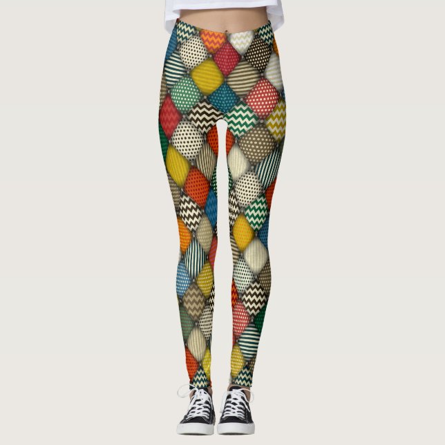knappade korrigeringsretro leggings (Framsida)