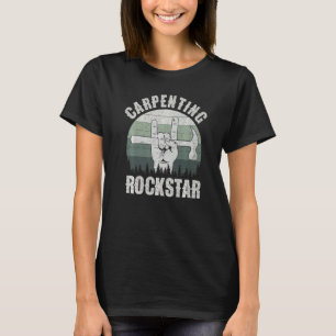 Knäppande rockstjärna, roligt snickare pappa, retr t shirt