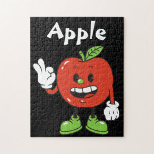 Knappar ABC Alphabet Apple Black Puzzle Pussel