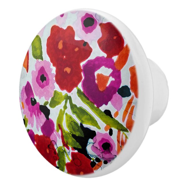 Knappar av djärva färger bläckiga akvarellblommor  knopp (Höger)