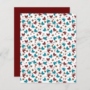 Knappar Bows Teal Red Brown Scrapbook Papper