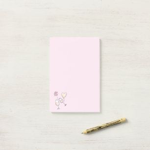 Knappar champagneglas post-it block