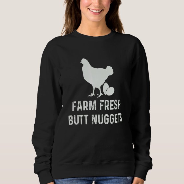 Knappar för färsk gård, kycklinggård, ägg t shirt (Framsida)
