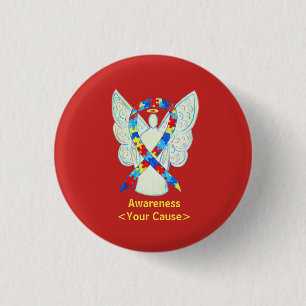 Knappar för peppelmedvetenhet Ribbon Angel Art Pin