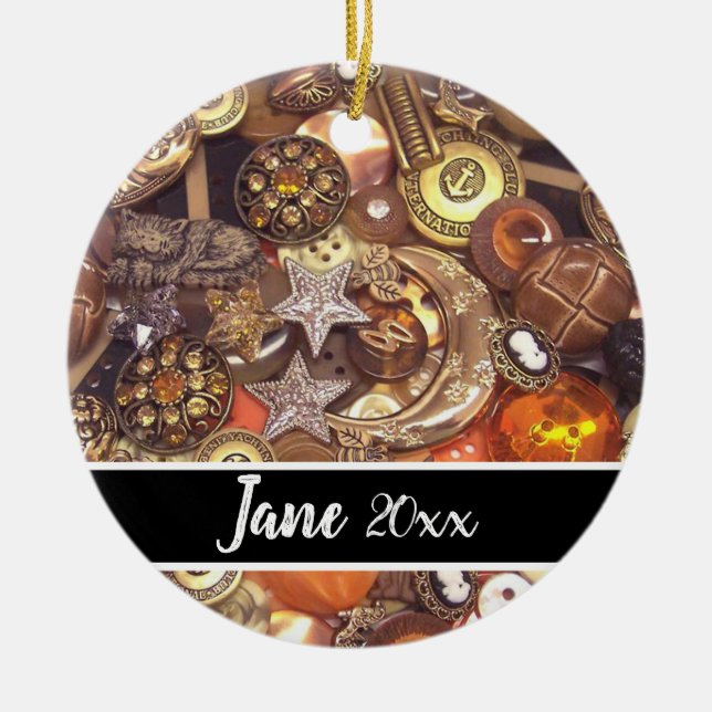 Knappar i Celestial Designs och Färg Julgransprydnad Keramik (Framsidan)