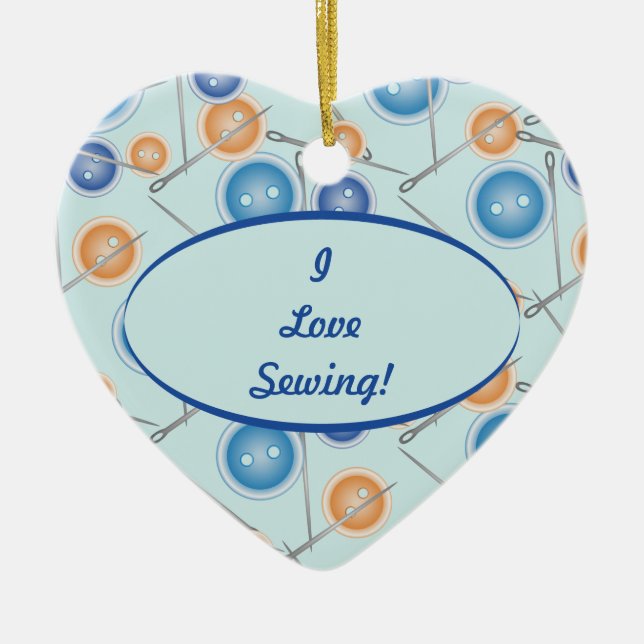 Knappar och Nål Julgransprydnad Keramik (Framsidan)