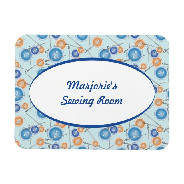 Knappar och Nål Magnet (Horisontell)