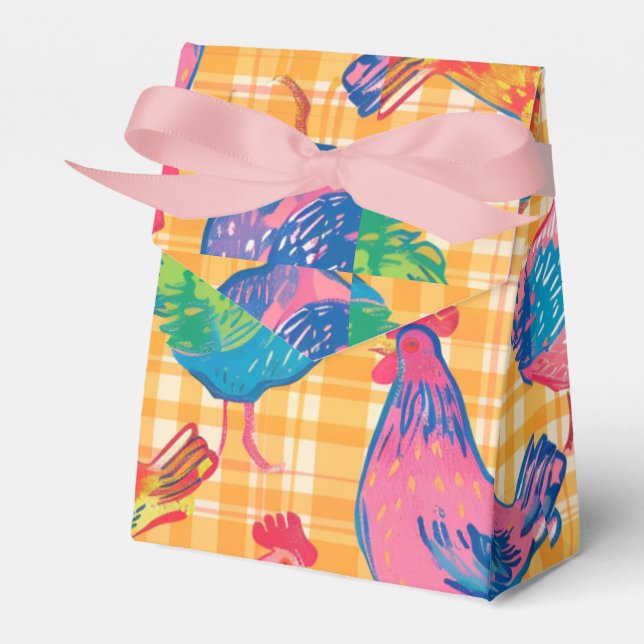 Knappar på Gult Checkered Background Presentaskar (Framsidan Sidan)