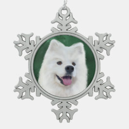 Knappar som är provade snöflinga pewter julgransprydnad