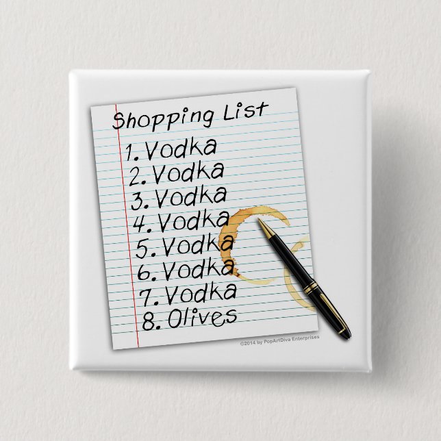 KNAPPAR, VODKA INKÖPSLISTA KNAPP (Framsida)