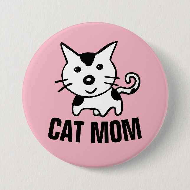 Knapparna CAT MAMMA Rosa Cute Kattunge Knapp (Framsida)