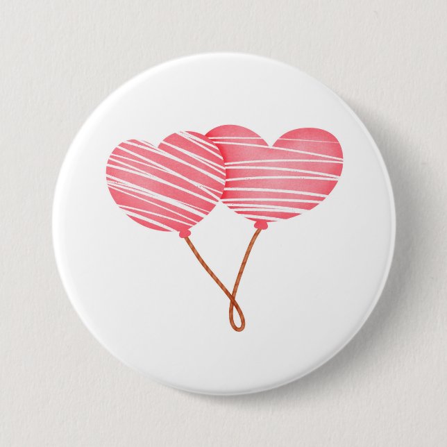 Knapparna dubbla Firande - hjärtformade Kärlek Knapp (Framsida)