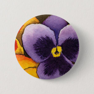 Knäppas blommigten "för Pansy #1" Knapp