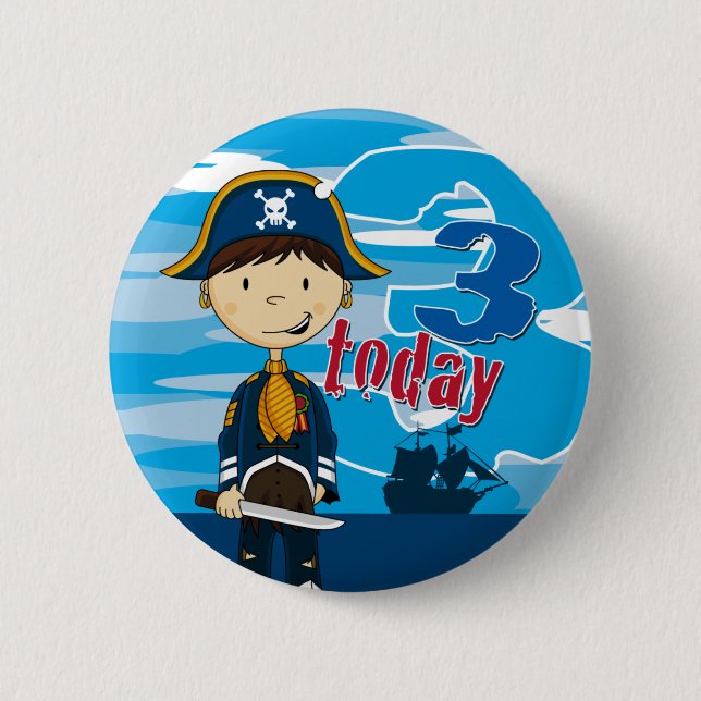 Knäppas den 3rd födelsedagen för piratfraktplatsen knapp (Framsida)