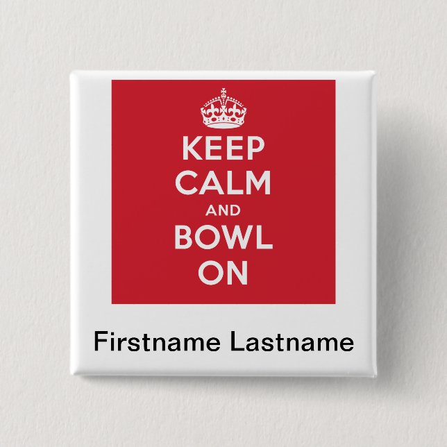 "Knäppas den behållalugn" personligen Knapp (Framsida)