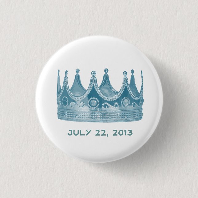 Knäppas den födda kronan för den kungliga babyen knapp (Framsida)