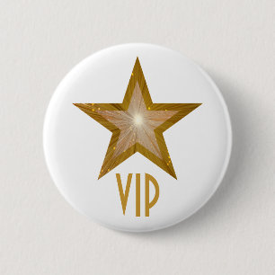 "Knäppas den guld-" stjärnan "VIP" vit Knapp