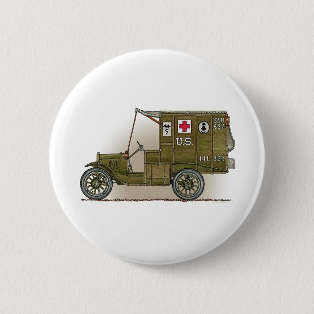 Knäppas den militära ambulansen för vintage knapp (Framsida)