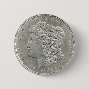 Knäppas den Morgan silverdollaren 1921 Knapp