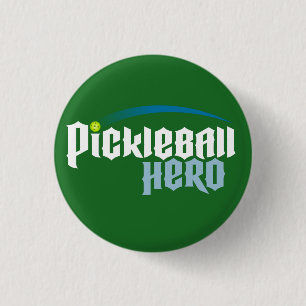 "Knäppas den Pickleball hjälte" logotypen (grön Knapp