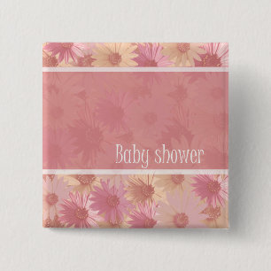 knäppas den rosa daisyn för baby shower knapp