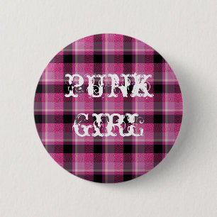 Knäppas den rosa plädet för den Punk flickasvar Knapp