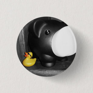 "Knäppas denna lite Piggy" Rubber anka (litet) Knapp