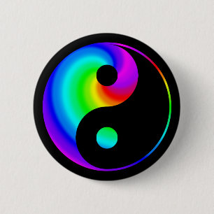 Knäppas det spiral Yin Yang för regnbågen symbo Knapp