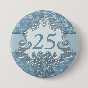 "knäppas emblem 25" damastast elefantsilver för knapp