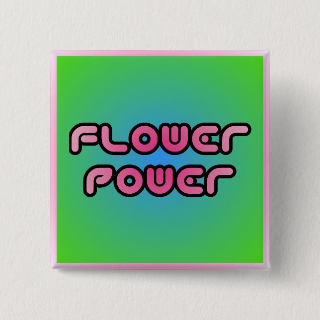 "Knäppas flower power" Knapp (Framsida)