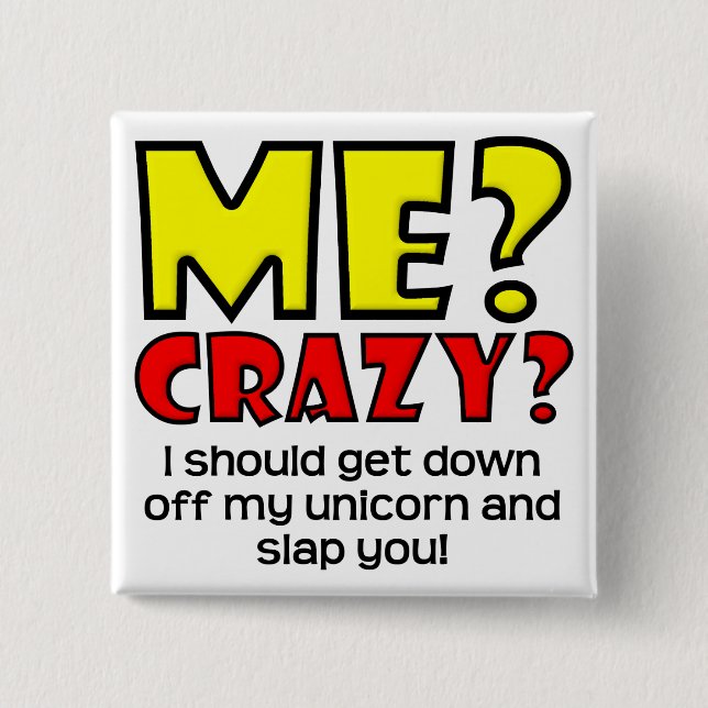 Knäppas galet roligt för Unicorn emblem Knapp (Framsida)
