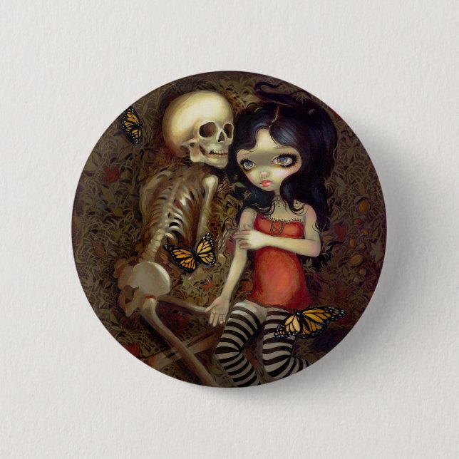 "Knäppas jag förmiddagen nästan med dig" Knapp (Framsida)