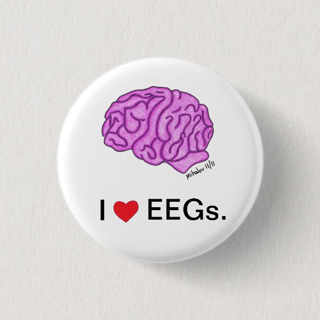 "Knäppas jag [hjärta] EEGs" Knapp (Framsida)
