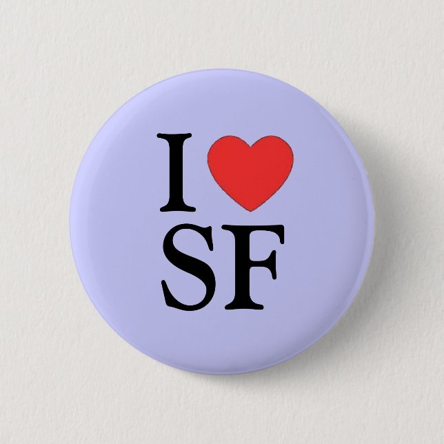 "Knäppas jag hjärta SF (San Francisco) "Pinback Knapp (Framsida)