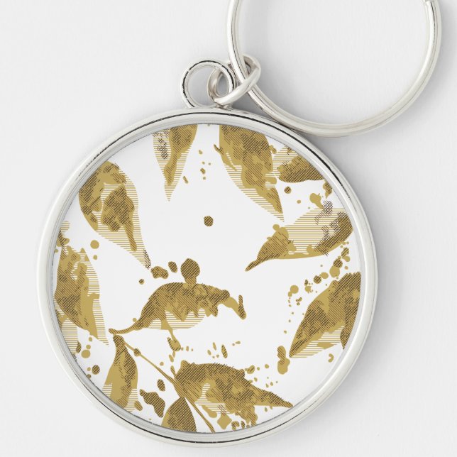 Knäppas Keychain Rund Silverfärgad Nyckelring (Framsidan)