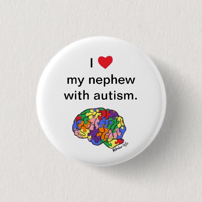 "Knäppas min brorson med autism" Knapp (Framsida)