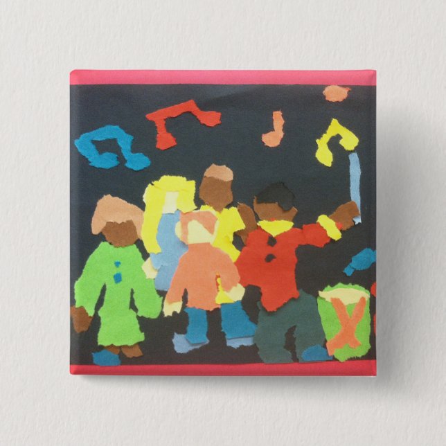 Knäppas papper Collage för musikstudenter Knapp (Framsida)