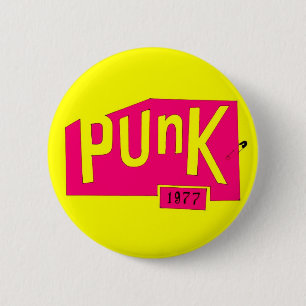 "Knäppas punken 1977" Pinback Knapp
