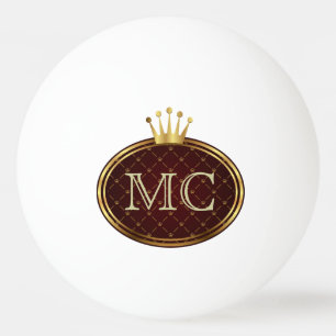 Knäppas RETRO GULD- KRONOR + din monogram Pingisboll