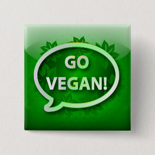 Knäppas symbolsgrönt GÅR VEGANEN Knapp