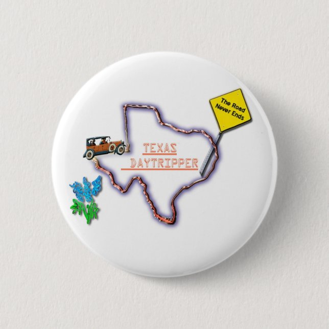 Knäppas-Texas Daytripperlogotyp Knapp (Framsida)